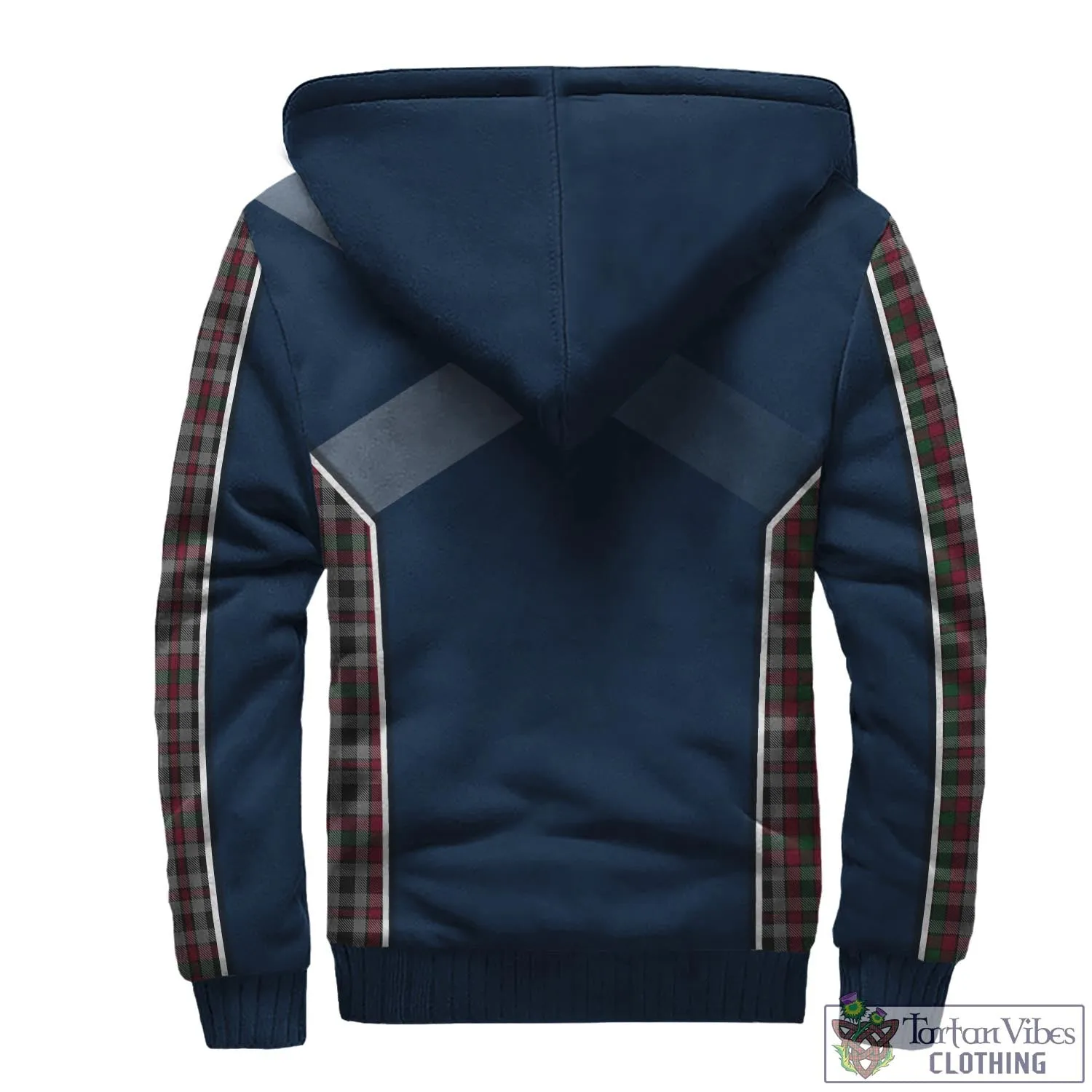 Borthwick Tartan Sherpa Hoodie with Family Crest and Lion Rampant Vibes Sport Style