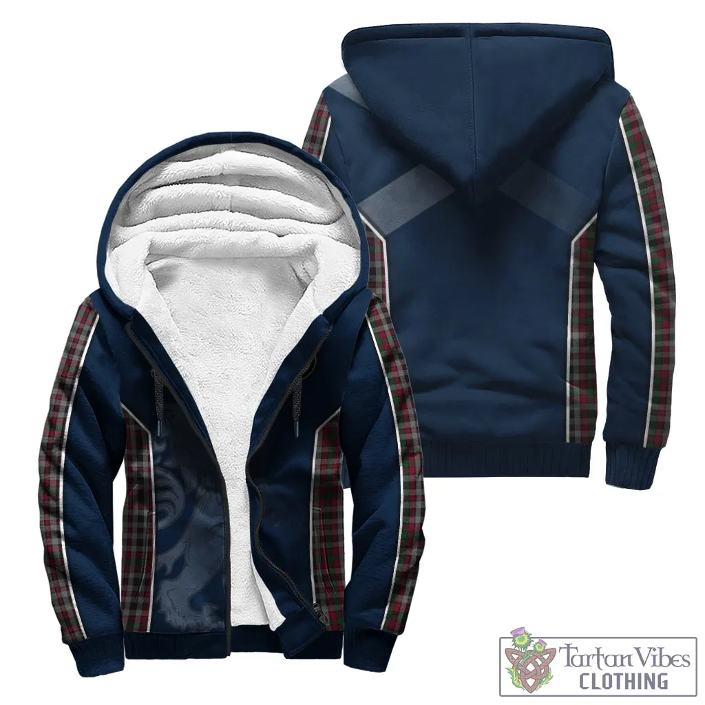 Borthwick Tartan Sherpa Hoodie with Family Crest and Lion Rampant Vibes Sport Style