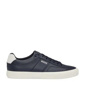 BOSS Navy Aiden Contrast Logo Lace Up Cupsole Trainers