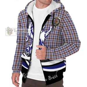 Boswell Tartan Sherpa Hoodie with Alba Gu Brath Regal Lion Emblem