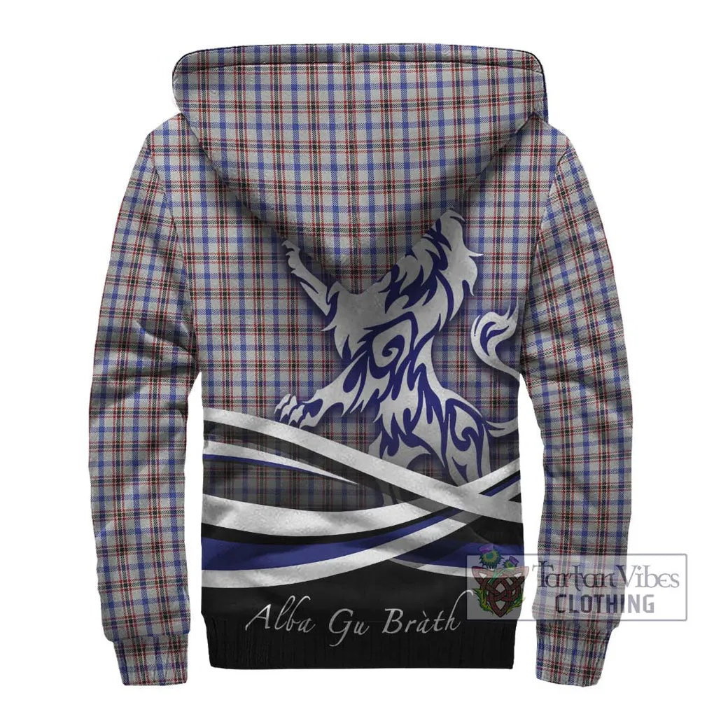 Boswell Tartan Sherpa Hoodie with Alba Gu Brath Regal Lion Emblem