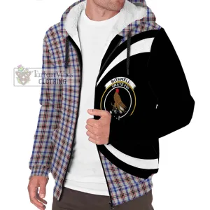 Boswell Tartan Sherpa Hoodie with Family Crest Circle Style