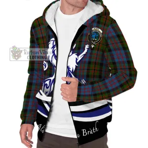 Bowie Tartan Sherpa Hoodie with Alba Gu Brath Regal Lion Emblem