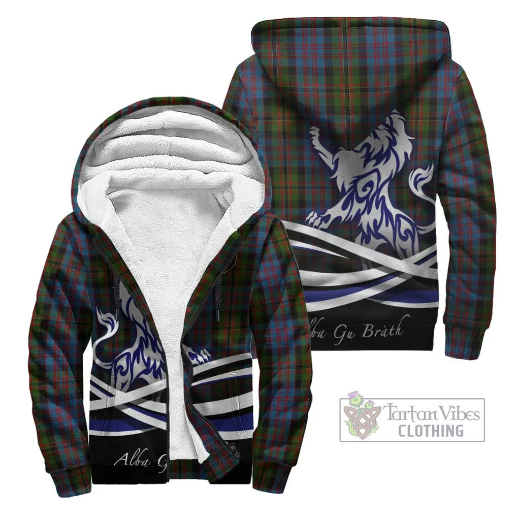 Bowie Tartan Sherpa Hoodie with Alba Gu Brath Regal Lion Emblem