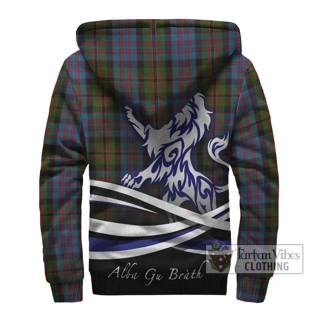 Bowie Tartan Sherpa Hoodie with Alba Gu Brath Regal Lion Emblem