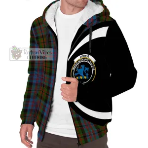 Bowie Tartan Sherpa Hoodie with Family Crest Circle Style