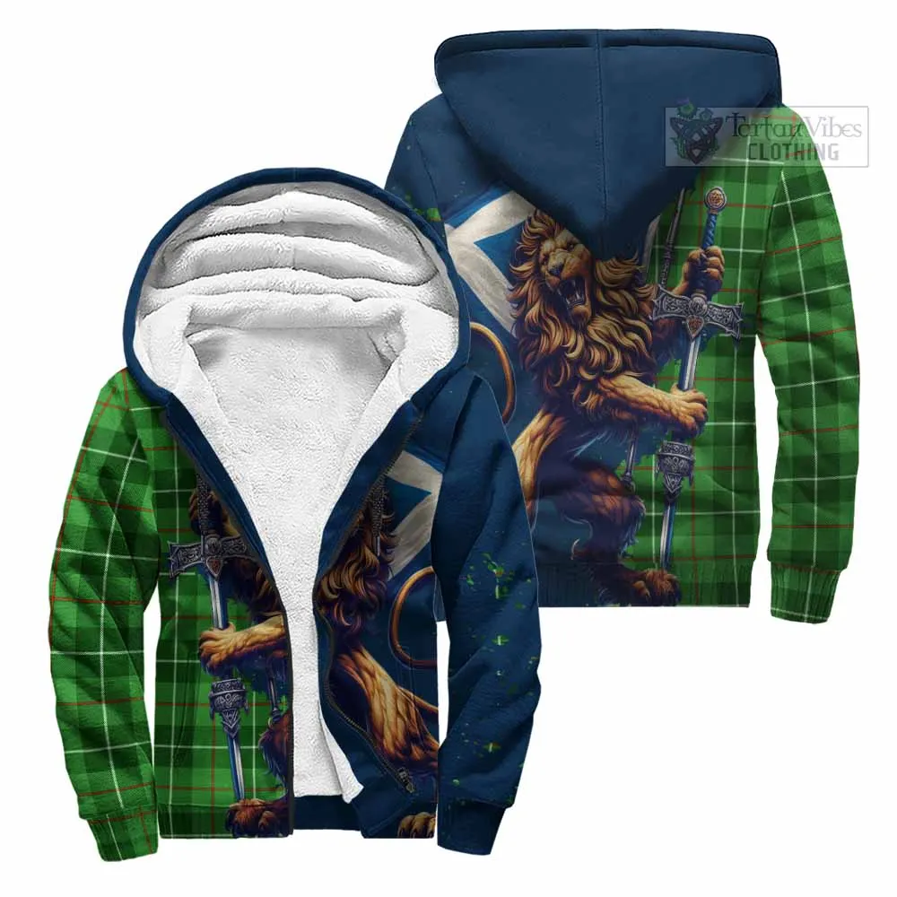 Boyle Tartan Family Crest Sherpa Hoodie with Scottish Majestic Lion