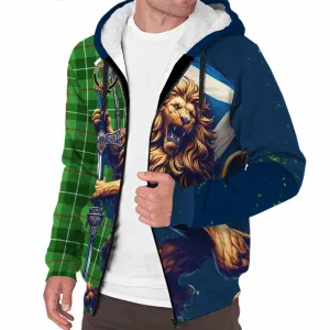 Boyle Tartan Family Crest Sherpa Hoodie with Scottish Majestic Lion