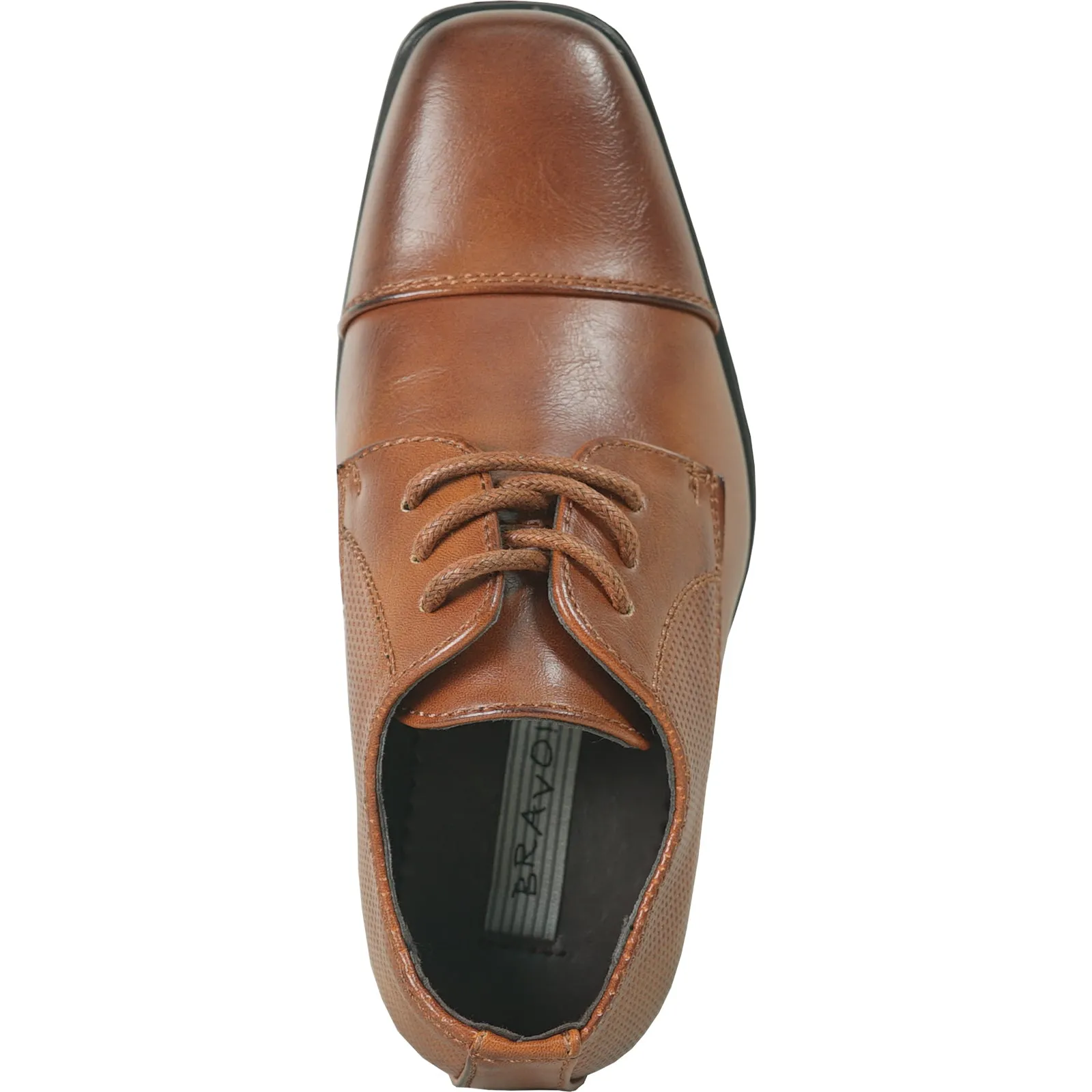 BRAVO Boy Dress Shoe KING-6KID Oxford Shoe Cognac