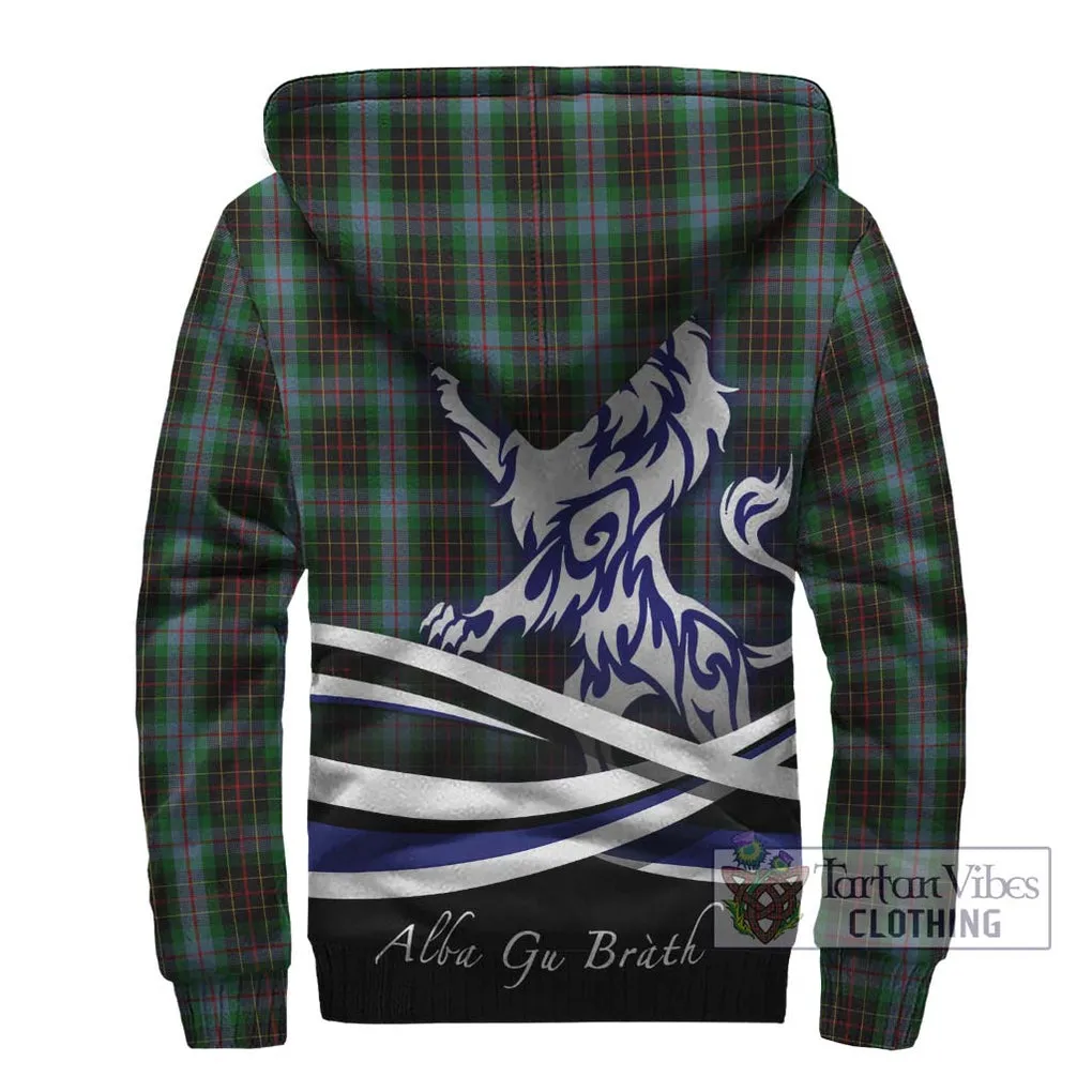 Brodie Hunting Tartan Sherpa Hoodie with Alba Gu Brath Regal Lion Emblem