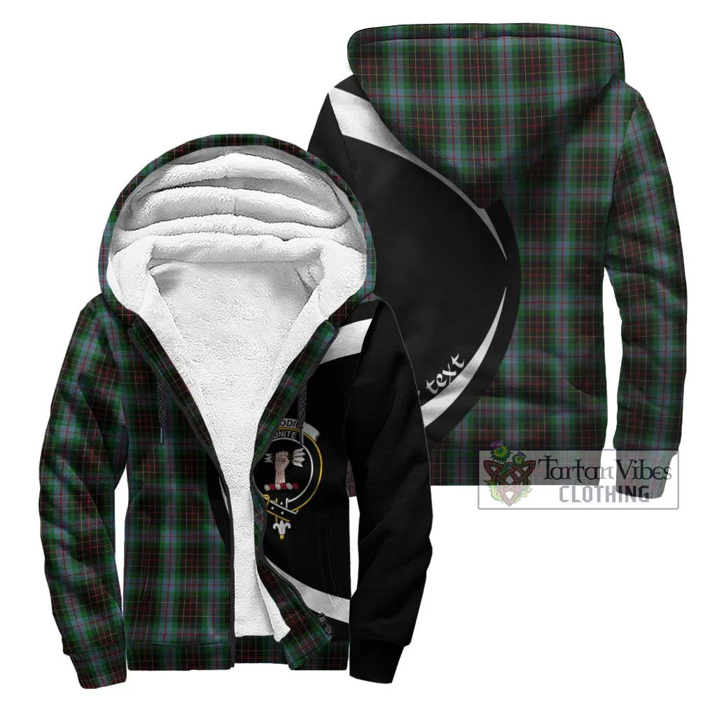 Brodie Hunting Tartan Sherpa Hoodie with Family Crest Circle Style