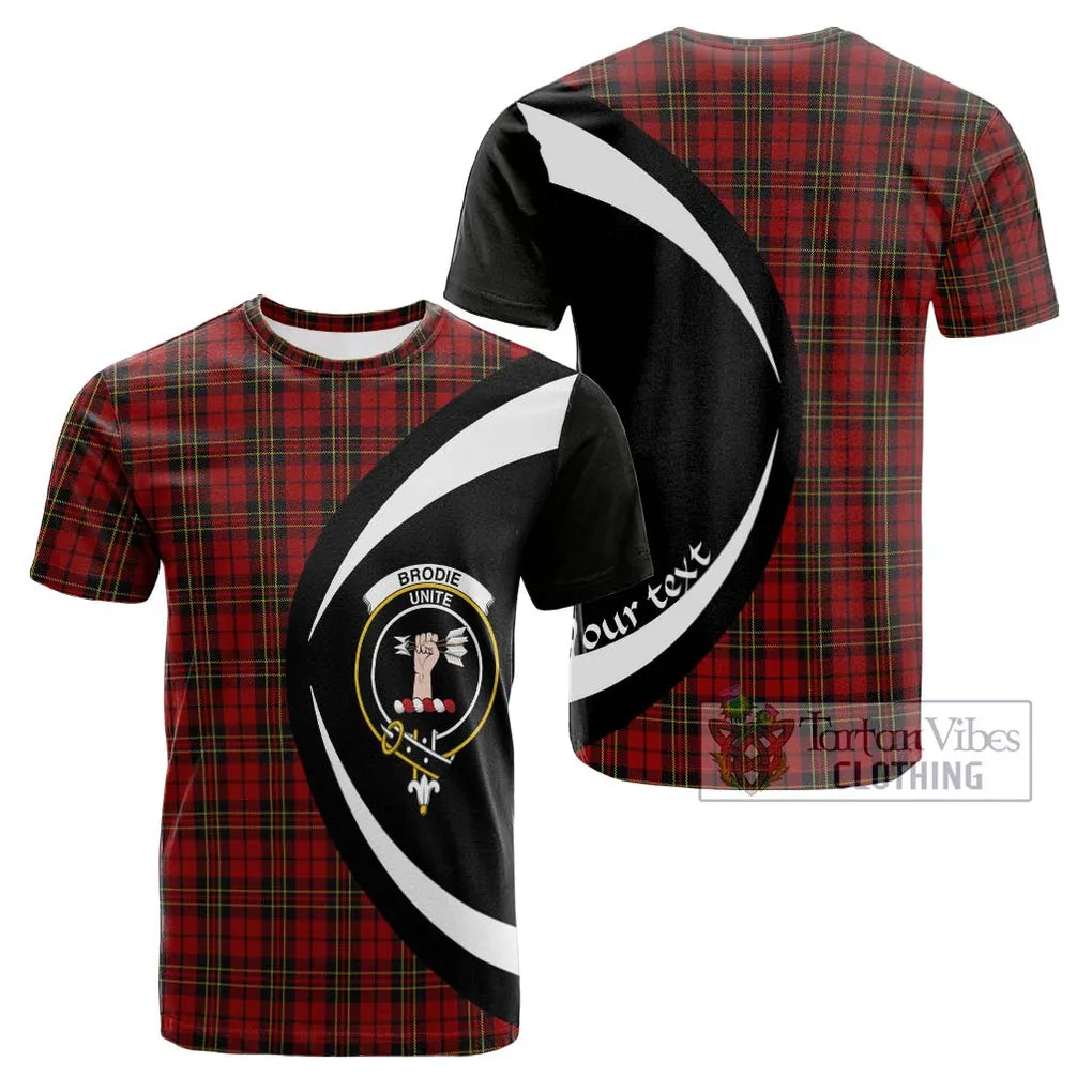 Brodie Tartan Cotton T-shirt with Family Crest Circle Style