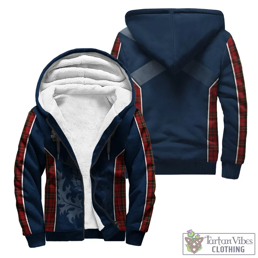 Brodie Tartan Sherpa Hoodie with Family Crest and Scottish Thistle Vibes Sport Style