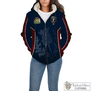 Brodie Tartan Sherpa Hoodie with Family Crest and Scottish Thistle Vibes Sport Style