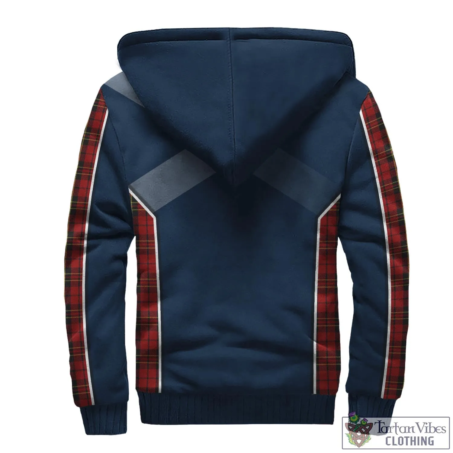 Brodie Tartan Sherpa Hoodie with Family Crest and Scottish Thistle Vibes Sport Style