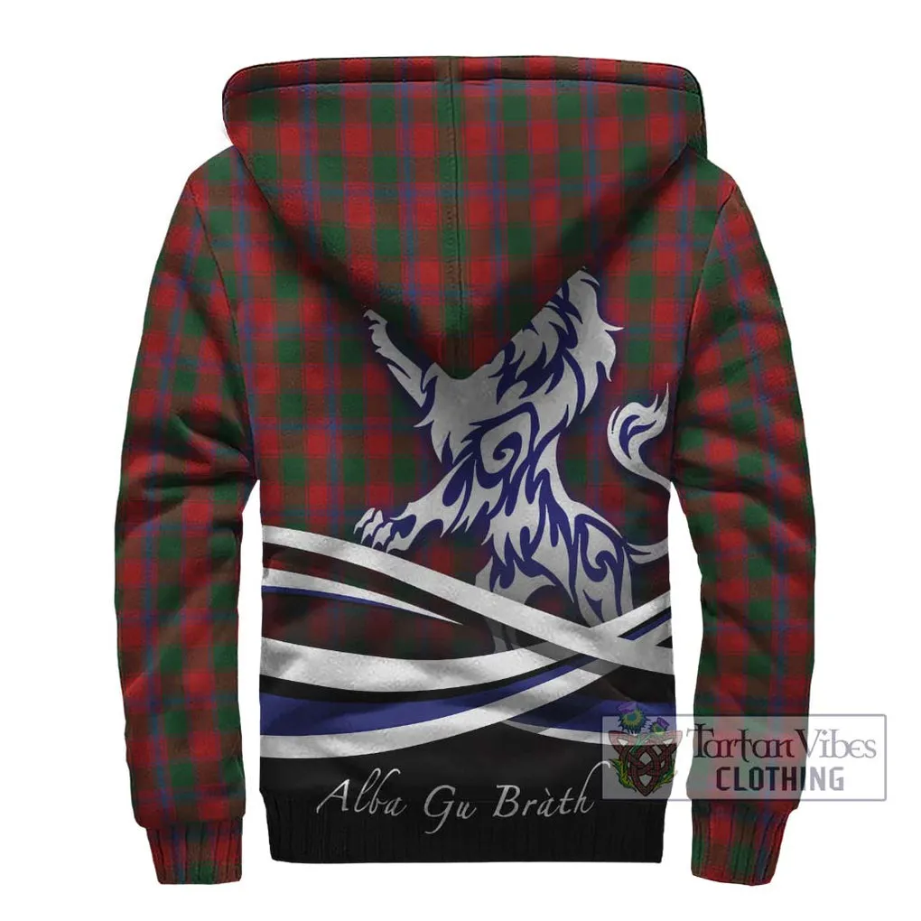 Bruce Old Tartan Sherpa Hoodie with Alba Gu Brath Regal Lion Emblem