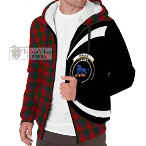 Bruce Old Tartan Sherpa Hoodie with Family Crest Circle Style