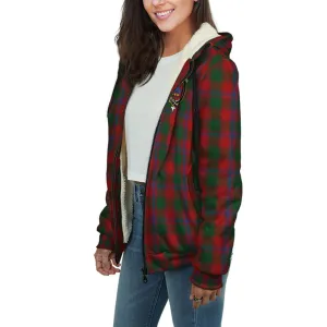 Bruce Old Tartan Sherpa Hoodie with Family Crest