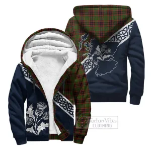 Buchan Tartan Sherpa Hoodie Featuring Thistle and Scotland Map