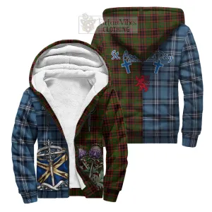 Buchan Tartan Sherpa Hoodie Happy St. Andrew's Day Half Tartan Style