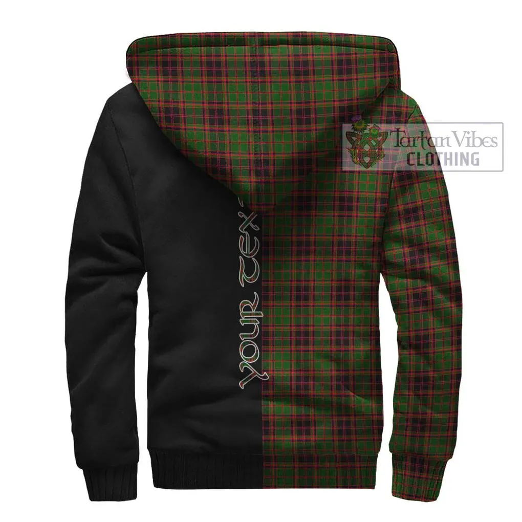 Buchan Tartan Sherpa Hoodie with Family Crest and Half Of Me Style