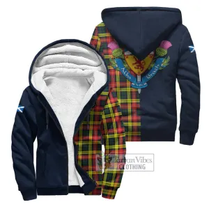 Buchanan Modern Tartan Sherpa Hoodie Alba with Scottish Lion Royal Arm Half Style