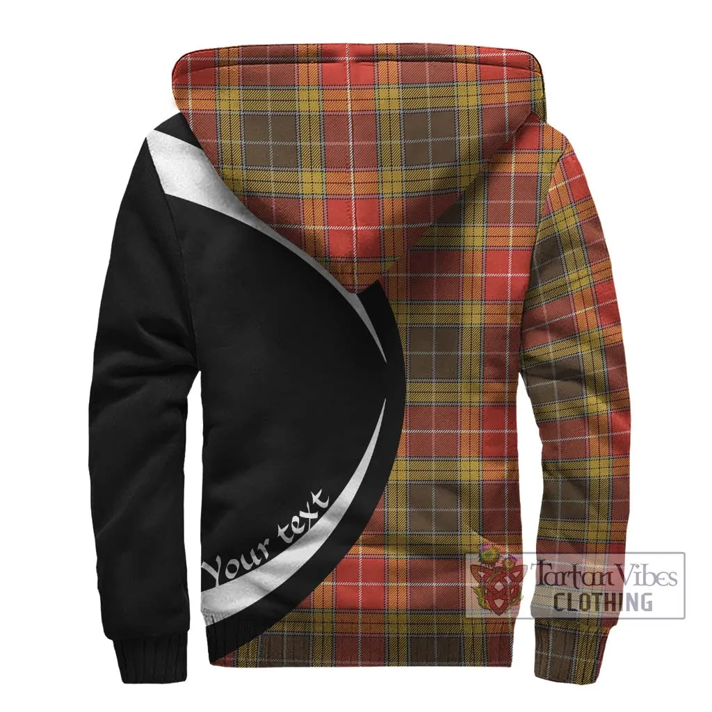 Buchanan Old Set Weathered Tartan Sherpa Hoodie with Family Crest Circle Style