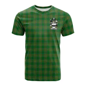 Burt Irish Clan Tartan Cotton T-shirt with Coat of Arms