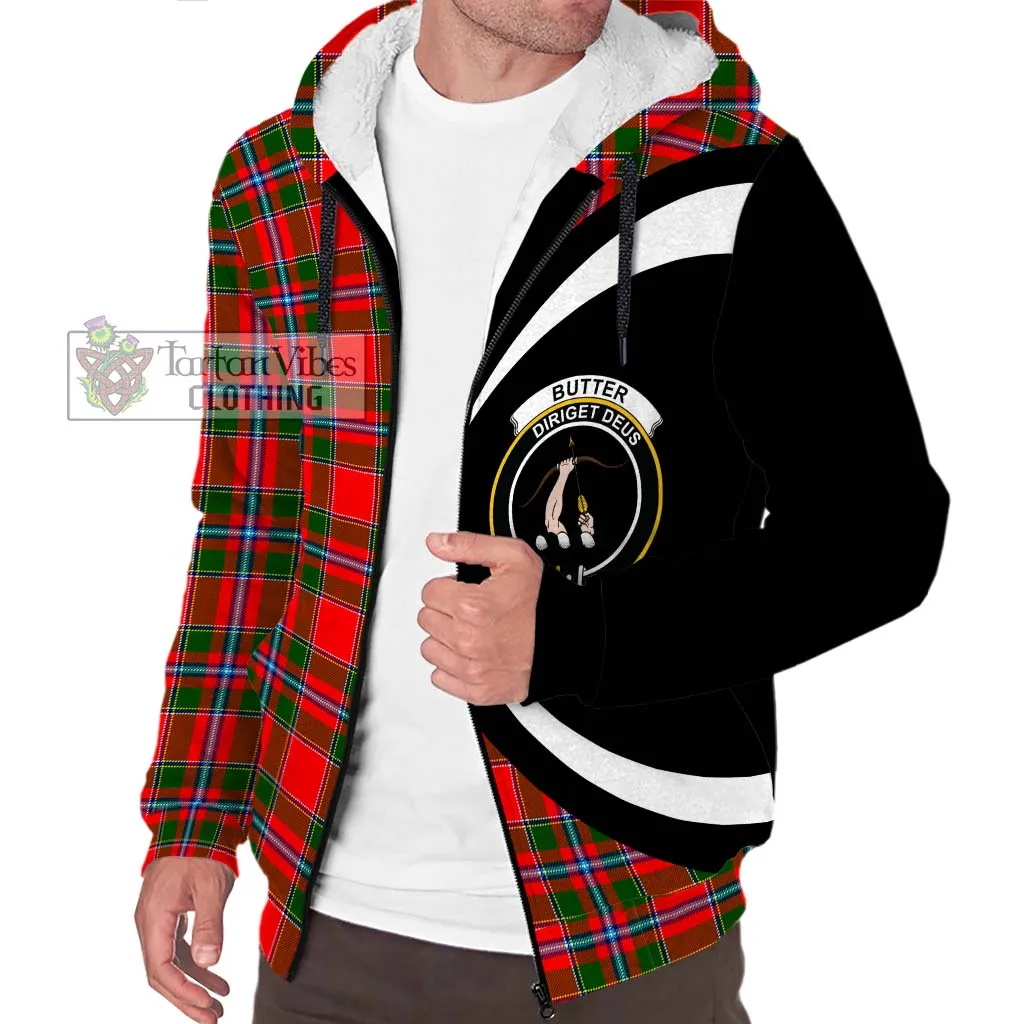 Butter Tartan Sherpa Hoodie with Family Crest Circle Style