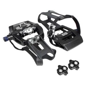 BV Bike 9/16in Pedals with Toe Clips (Shimano SPD Cleats included) | BV-PD-S5