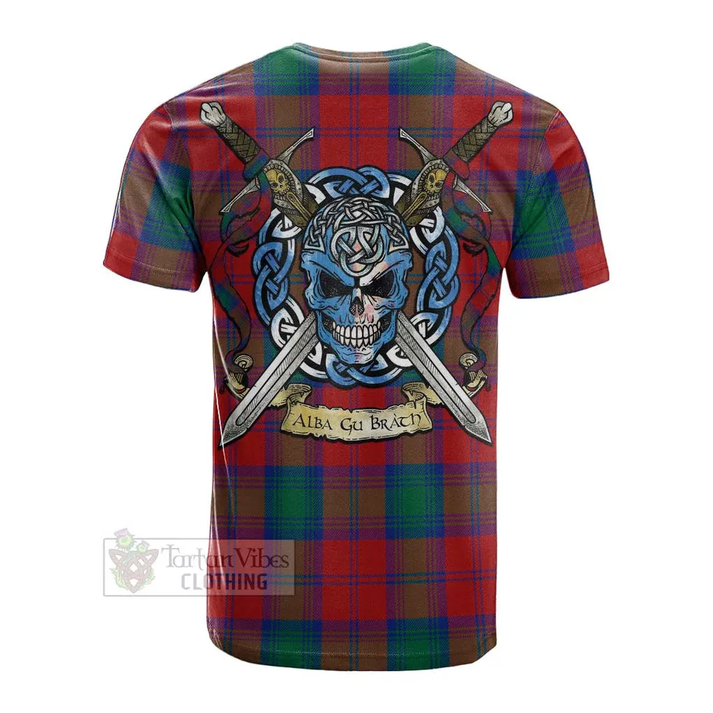 Byres (Byses) Tartan Cotton T-shirt with Family Crest Celtic Skull Style