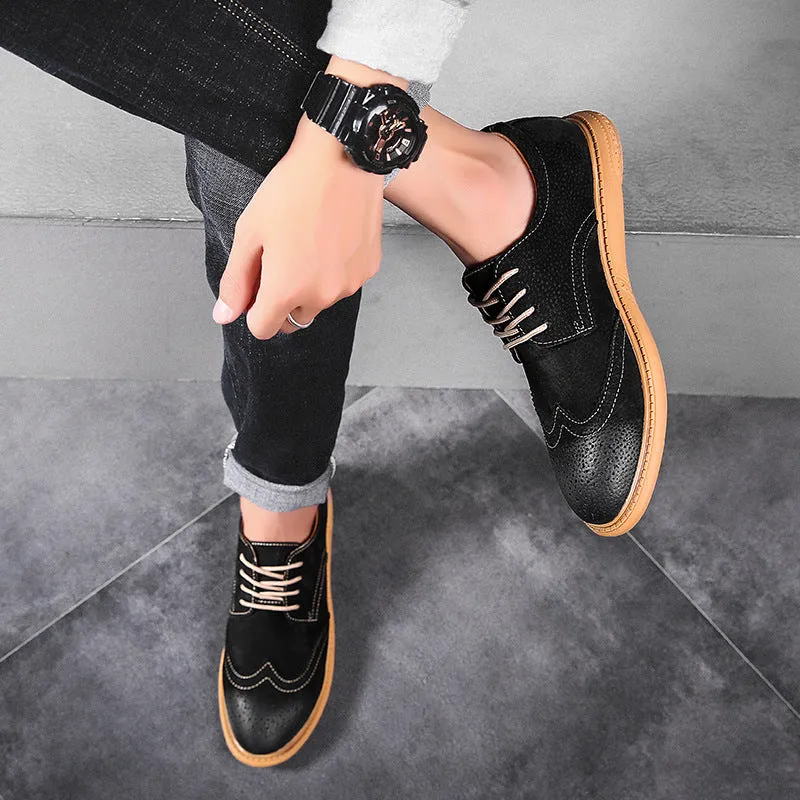 Casual shoes pig leather men's British trendy shoes | Brodtica.com