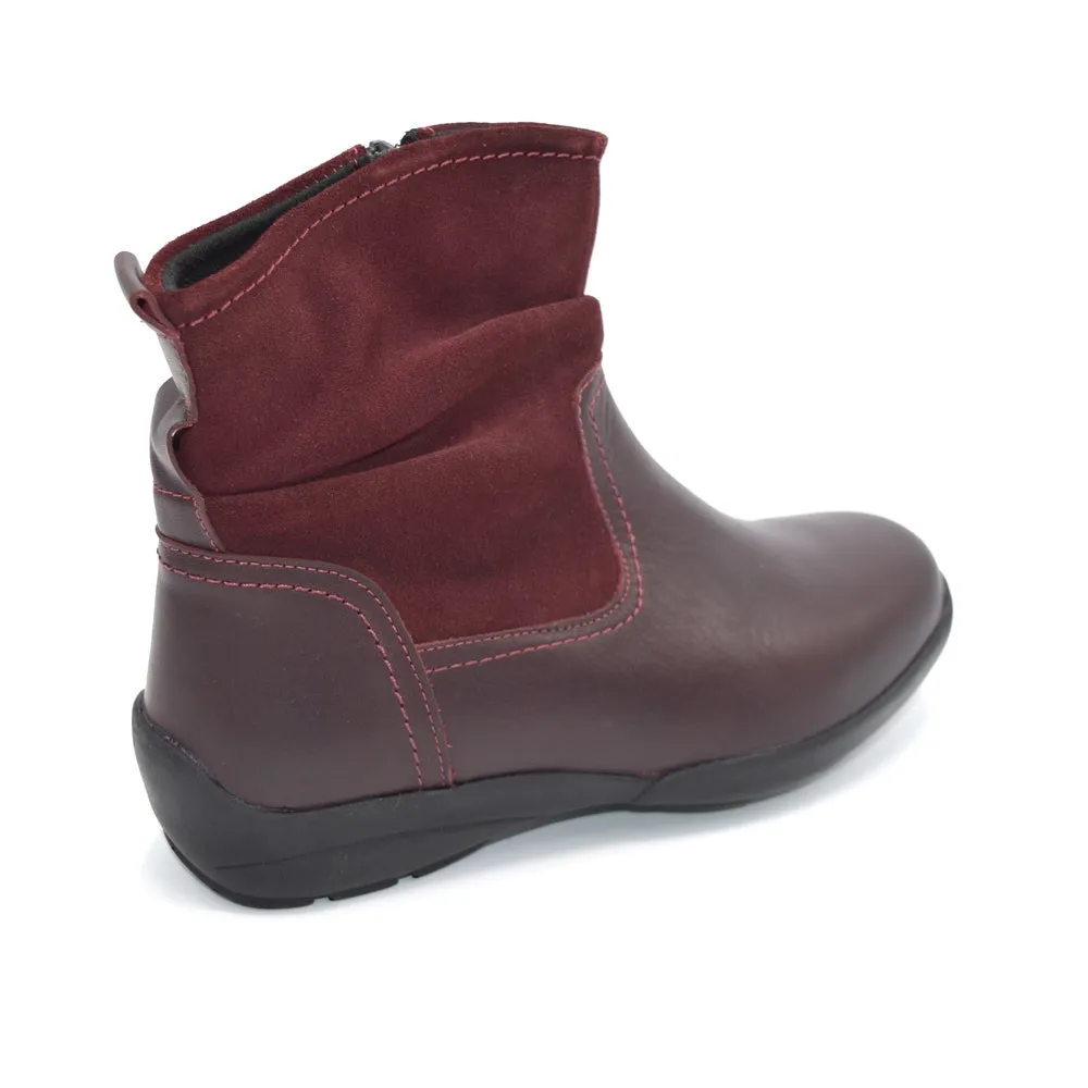 DB Foxton Ladies Wider Fit Ankle Boot -(6E Fitting) -Burgundy