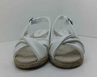 Easy Street Womens 30-1253 Open Toe None Heels White Size 6 Wide Pair of Shoes