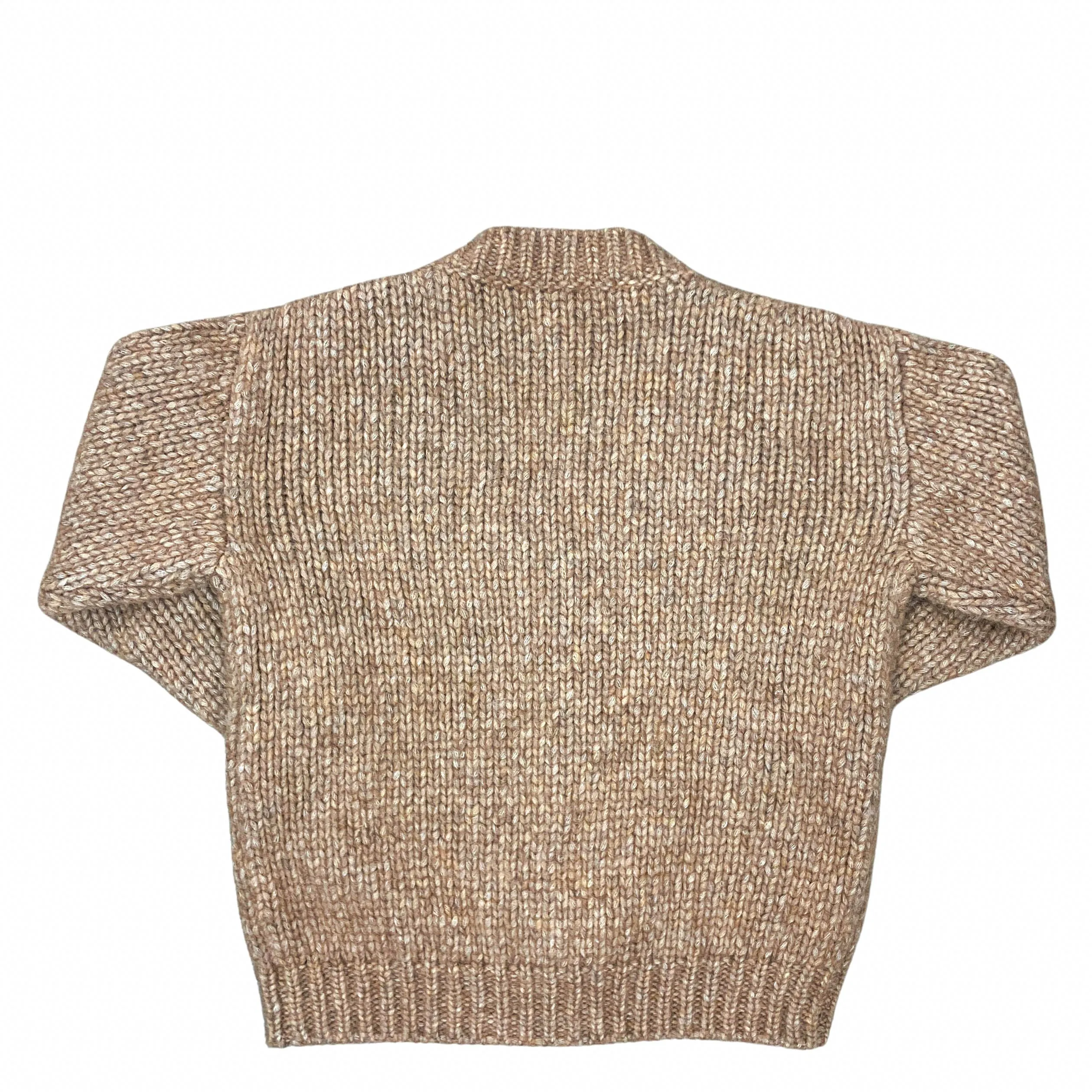 Eleventy Kids Cable Knit Cardigan in Camel