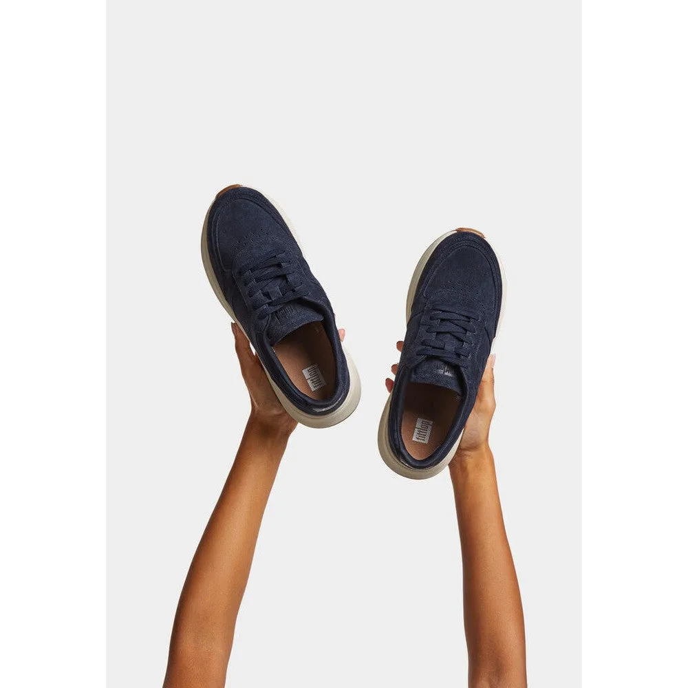 FitFlop HO7-399 F-Mode Flatform Ladies Midnight Navy Suede Lace Up Trainers