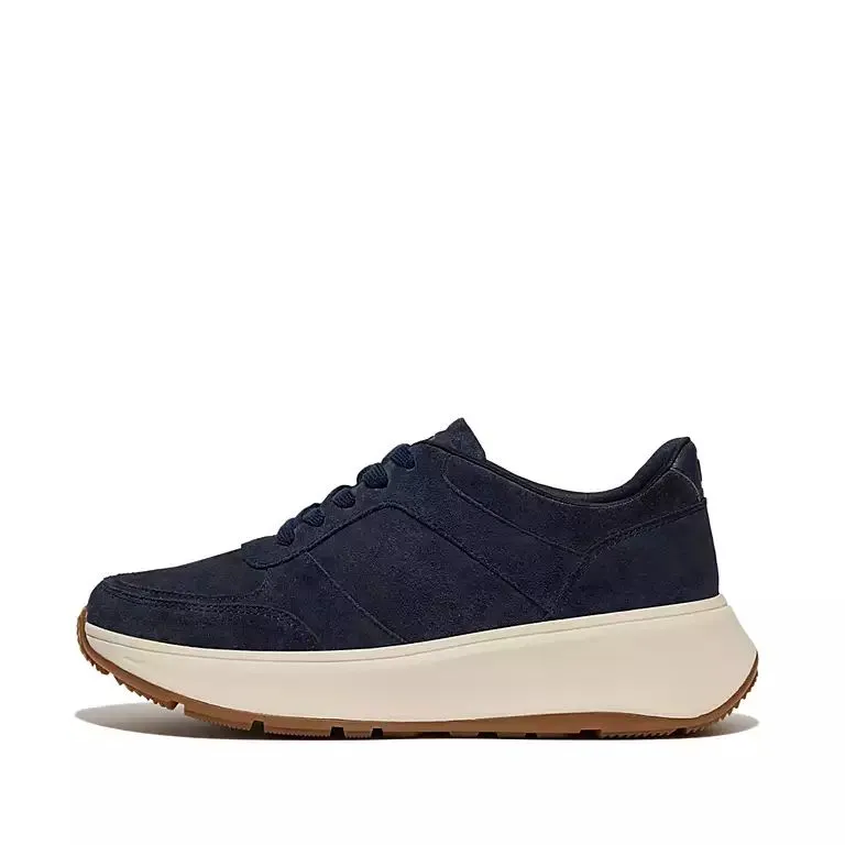 FitFlop HO7-399 F-Mode Flatform Ladies Midnight Navy Suede Lace Up Trainers