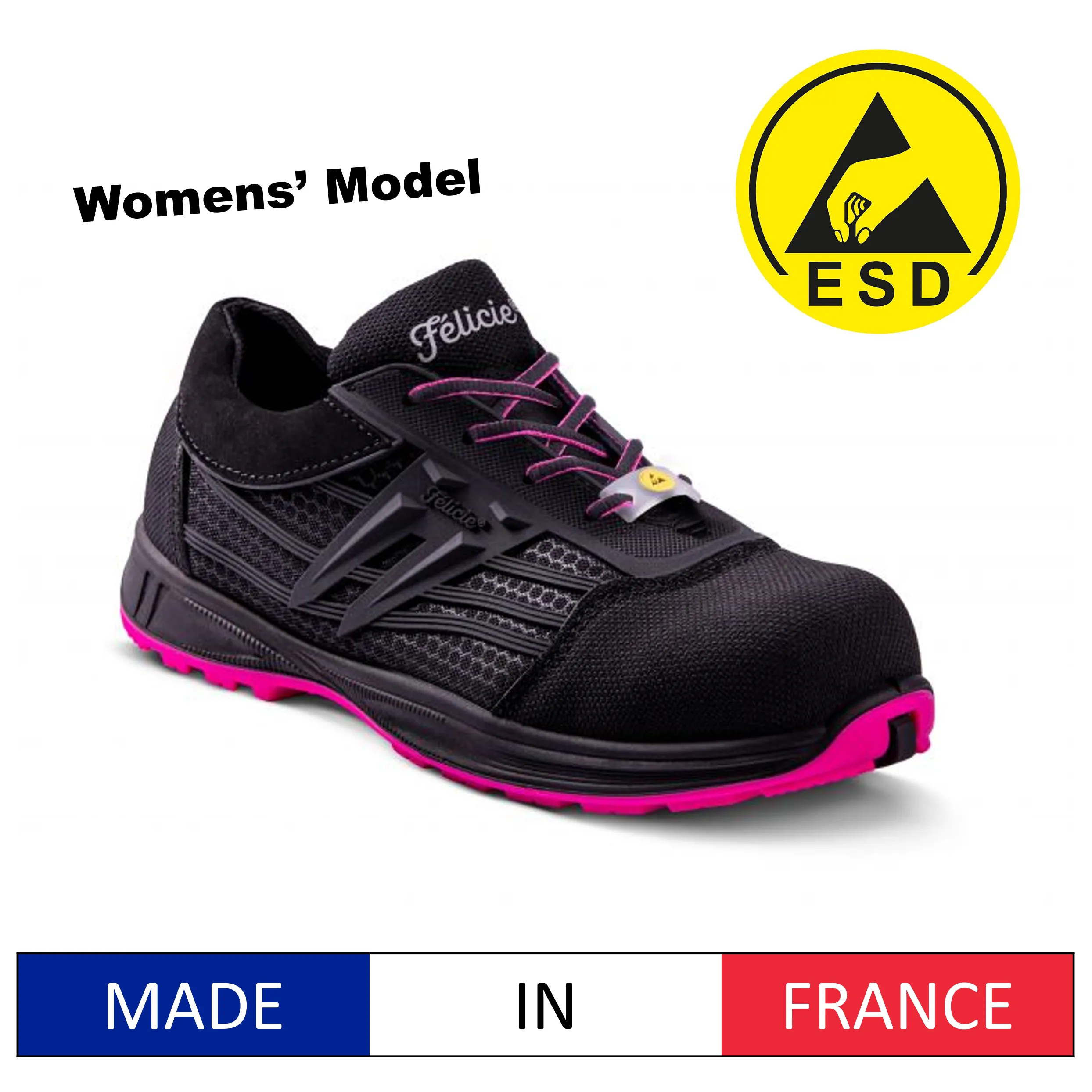 Gaston Mille ERIS ERBN3 S3 SRA ESD Ladies' Super Lightweight Safety Shoes with Aluminum Toe Cap