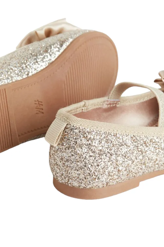 Gold Bow Ballet Pump