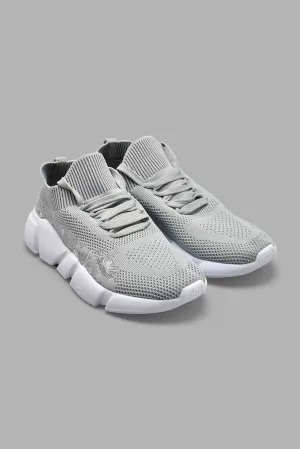 Grey Fly Knitted Trainers