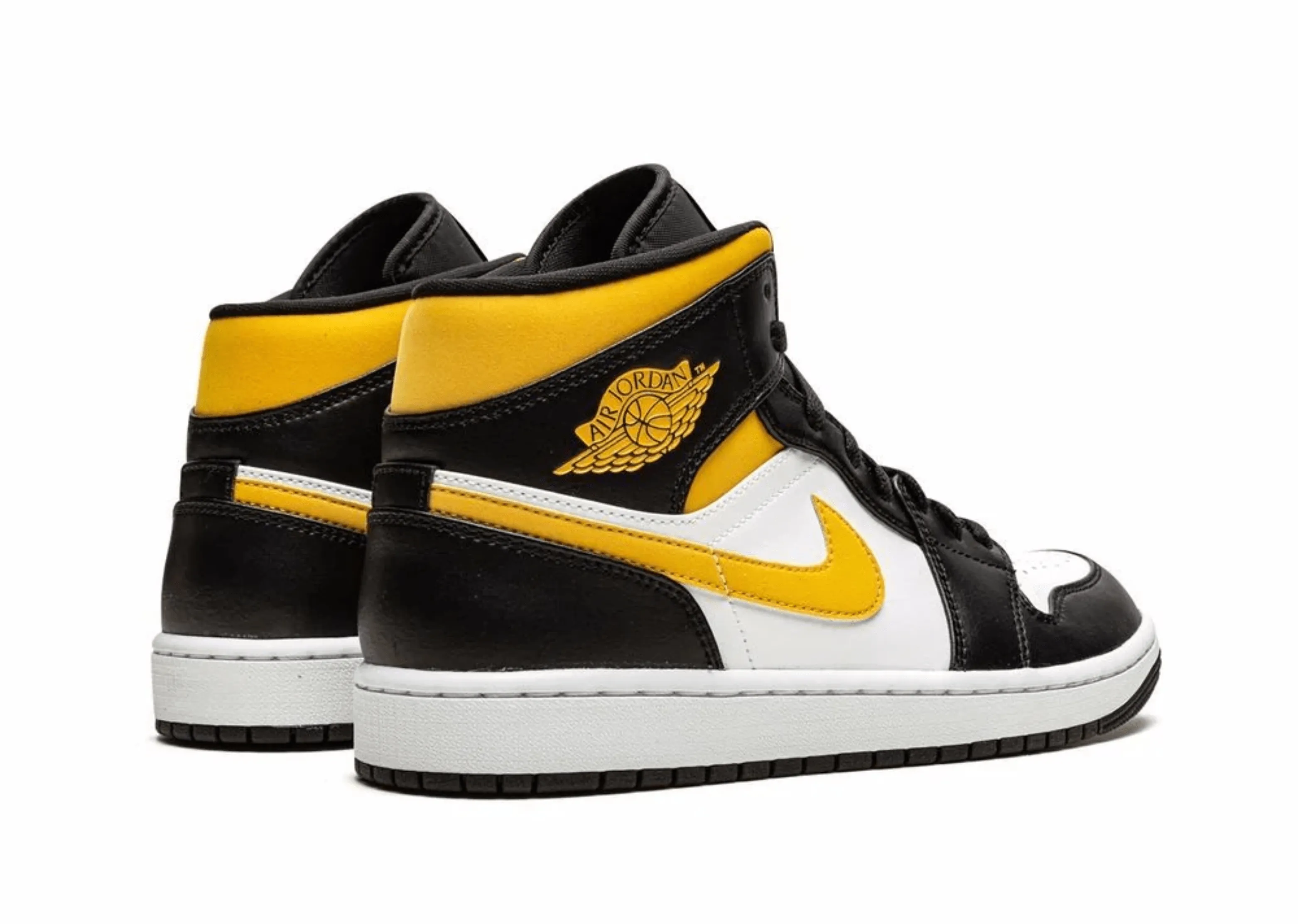 Jordan 1 Mid White Black Pollen