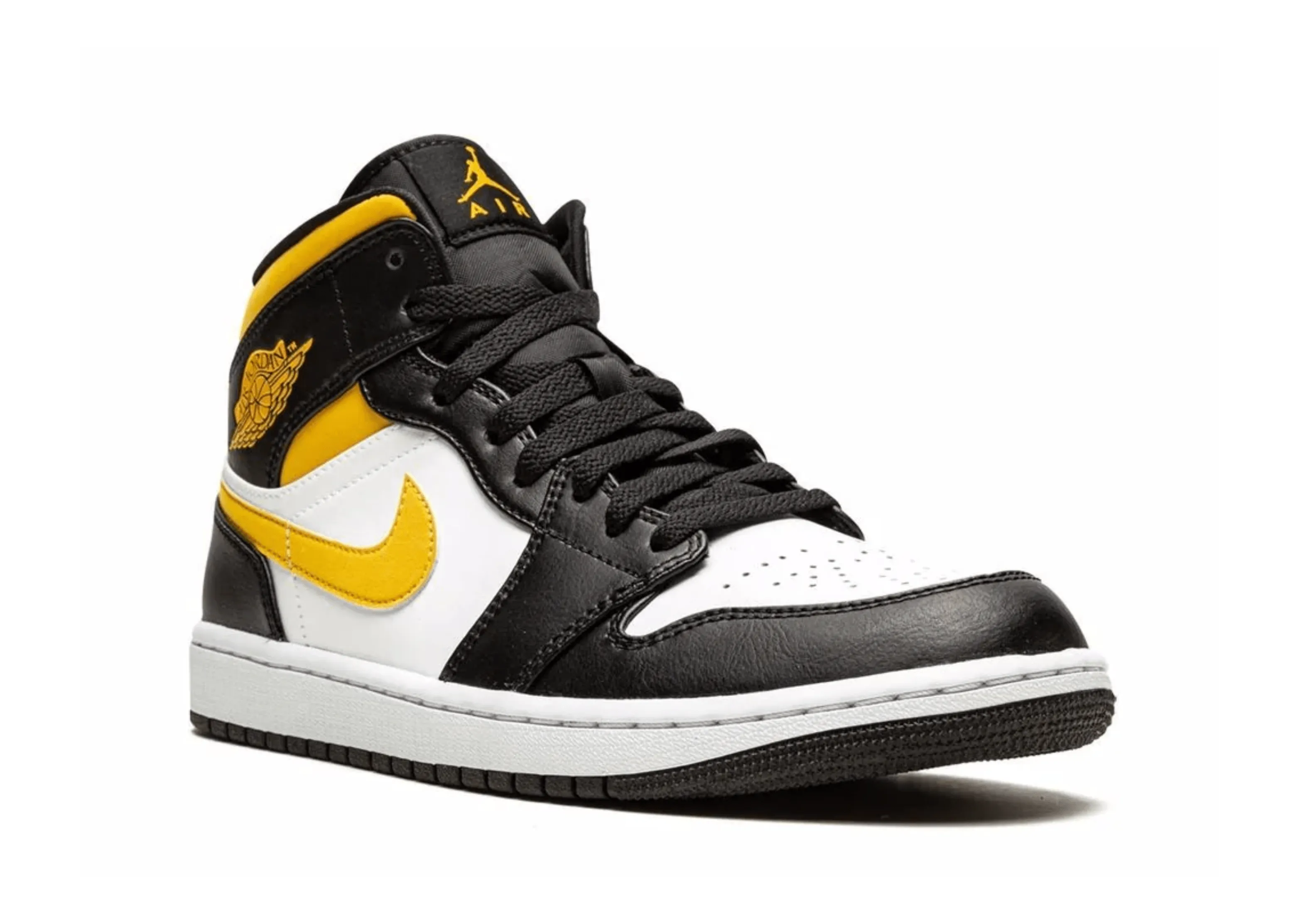 Jordan 1 Mid White Black Pollen