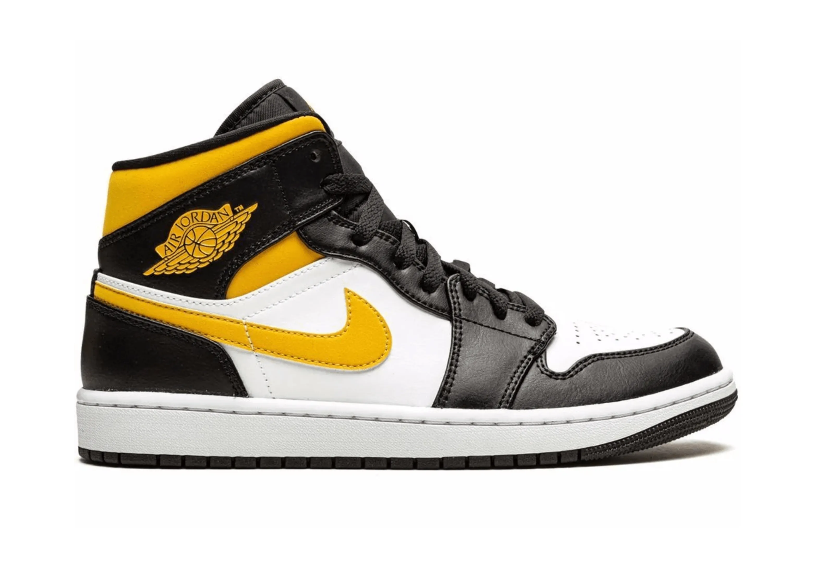 Jordan 1 Mid White Black Pollen