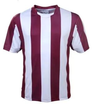 Kids Striped Football Jersey - Maroon/White