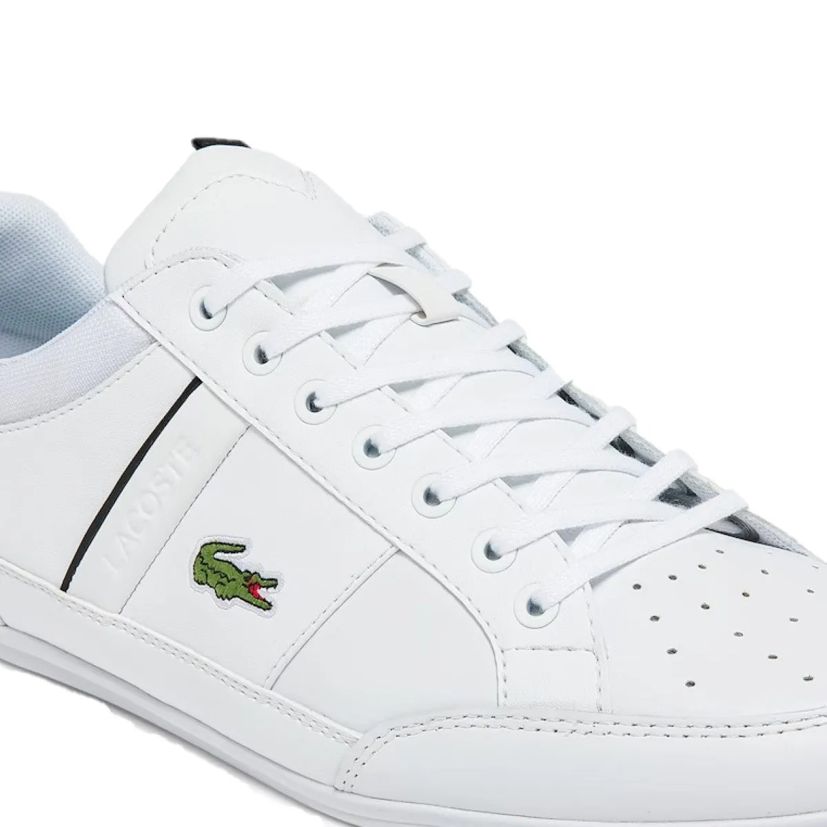 LACOSTE 7-42CMA0014147 CHAYMON 0121 1 MN'S (Medium) White/Black Synthetic &  Leather Lifestyle Shoes