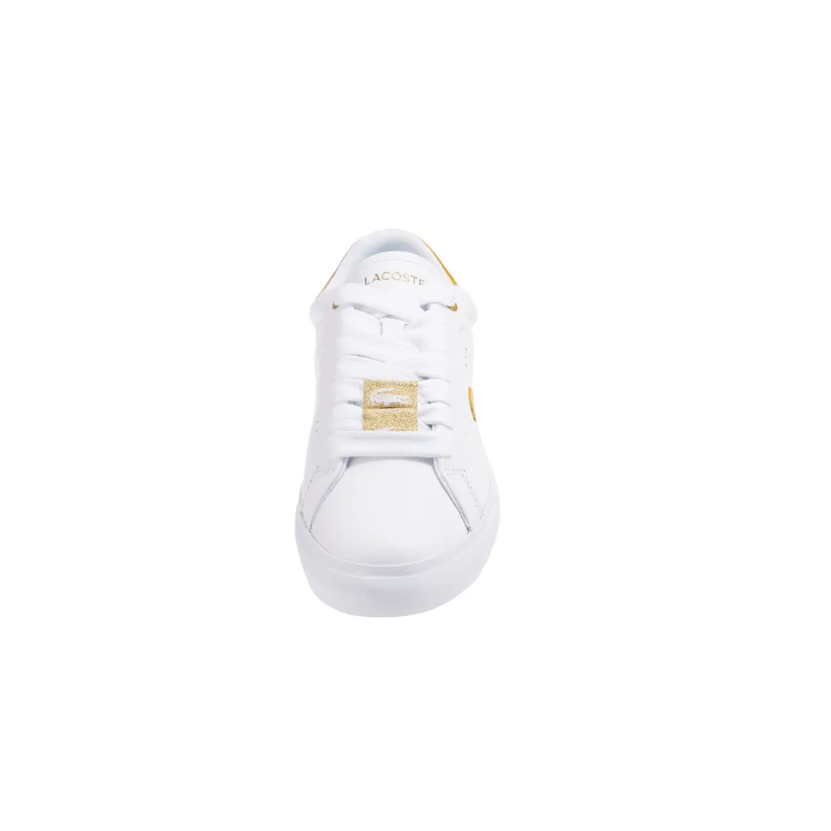 LACOSTE 7-45SFA0034216 POWERCOURT 2.0 WMN'S (Medium) White/Gold Leather & Synthetic Lifestyle Shoes