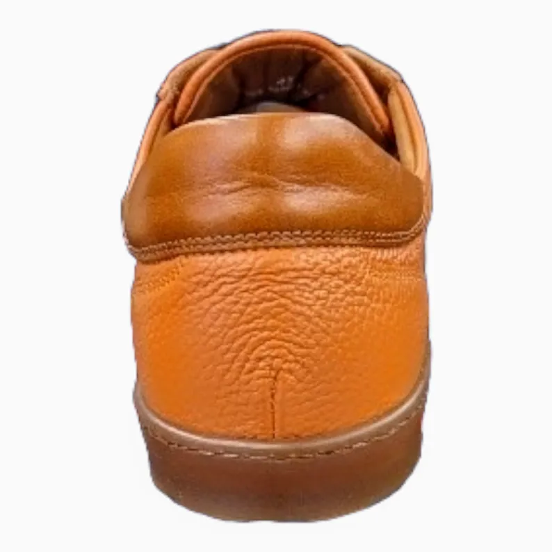 Lacuzzo Luxury Italian Leather Trainers 2964 Orange