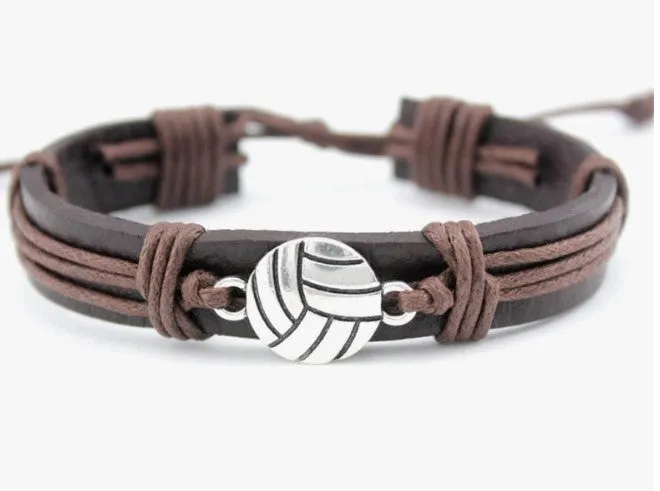 Leather Volleyball Bracelet