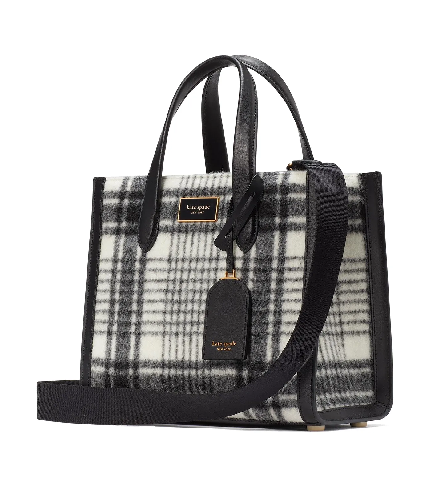 Manhattan Studio Plaid Small Tote French Cream Multi