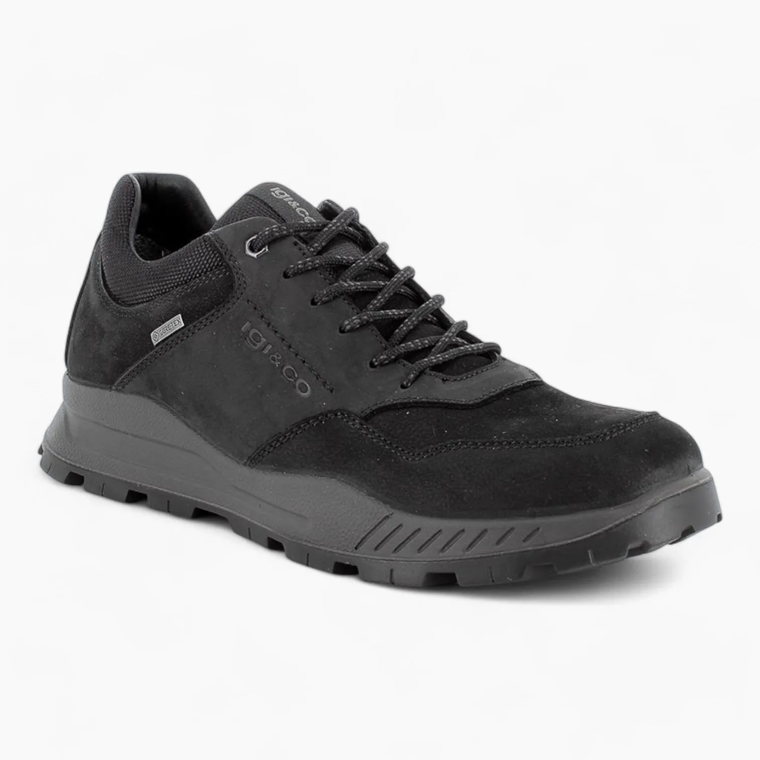 Men's Black Leather Sneakers with GORE-TEX by IGI&CO – Waterproof Comfort